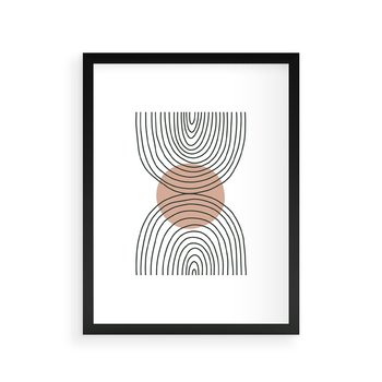 Plakat w ramie 30x40 - Przenikające Widzenia - półkola, koło - rama czarna