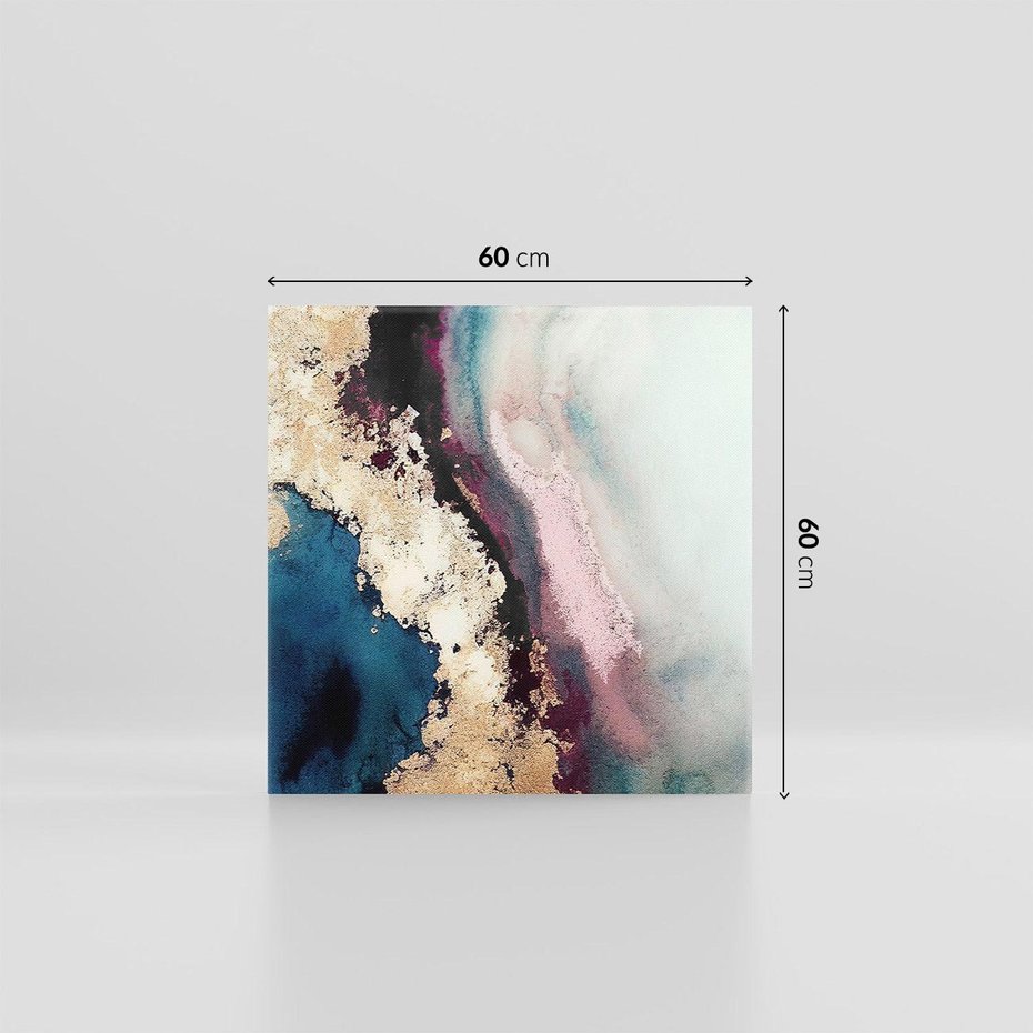 Obraz na płótnie 60x60 - Elegancki Impuls - abstrakcyjne plamy, rozlana farba