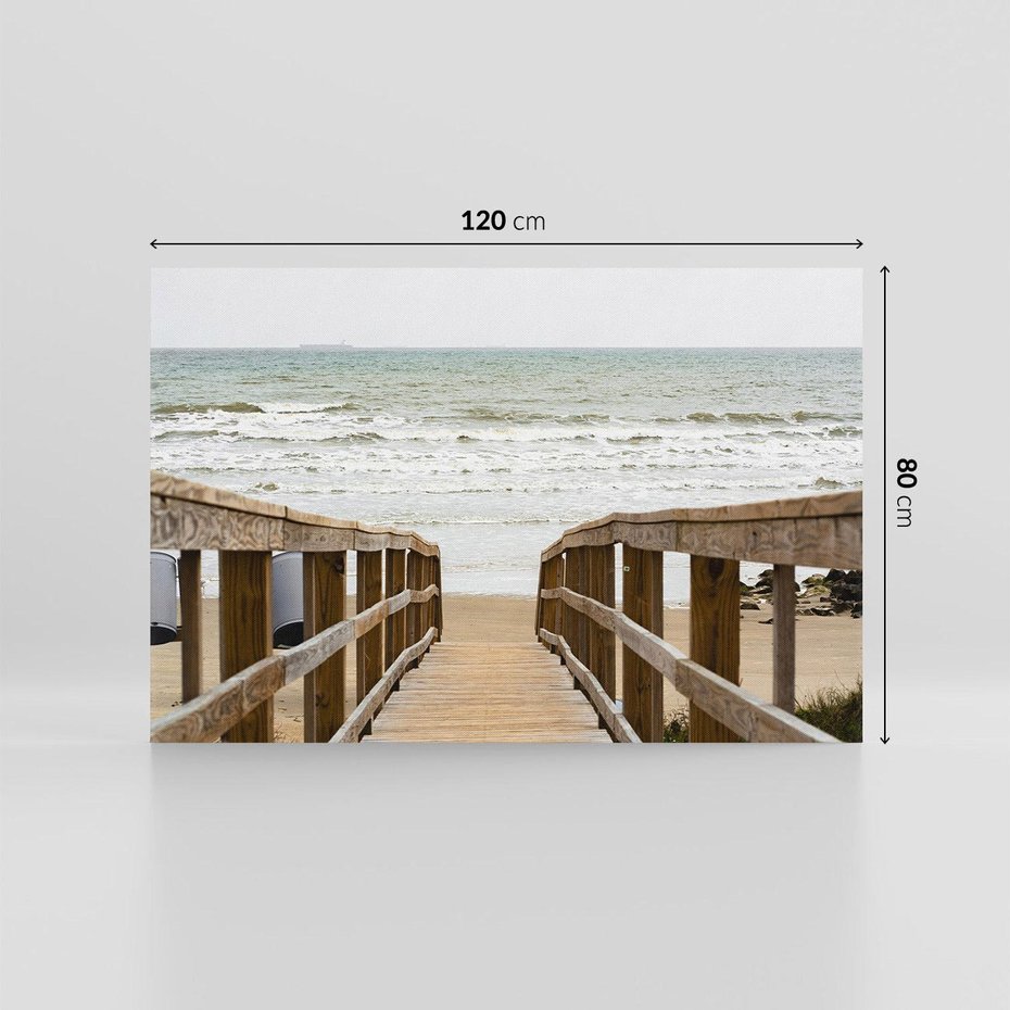 Obraz na płótnie 120x80 - Morze i drewniany pomost - morze, pomost