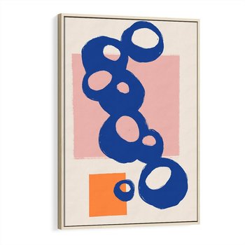 Obraz w ramie 80x120 - Migocące Plamiste Echa - abstrakcja, nowoczesny plakat - rama drewno