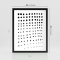 Plakat w ramie 40x50 - Abstrakcyjna Transformacja - abstrakcyjna kompozycja z czarnych kropek, minimalistyczny czarno bialy plakat - rama czarna