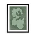 Plakat w ramie 50x70 - Kształty Zieleni - abstrakcyjny kształt, zielony plakat - rama czarna