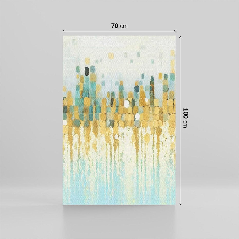 Obraz na płótnie 70x100 - Turkusowa Harmonia - abstrakcja, geometryczne plamki