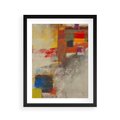 Plakat w ramie 40x50 - Abstrakcja olejna - kształty i kolory - abstrakcja, olejna - rama czarna