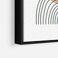 Obraz w ramie 70x100 - Przenikające Widzenia - półkola, koło - rama czarna