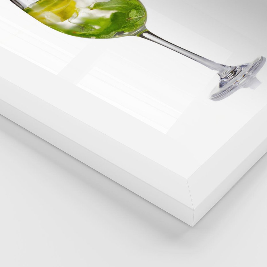 Plakat w ramie 30x40 - Limonkowy drink w letnim stylu - drink, limonka - rama biała