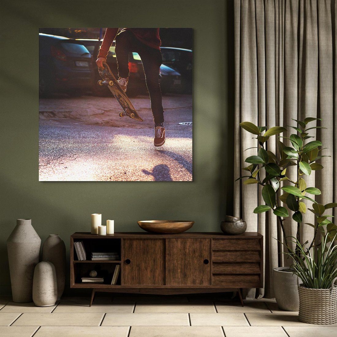 Obraz na płótnie 40x40 - Deskorolkowa Adrenalina Sportu - deskorolka, skateboard