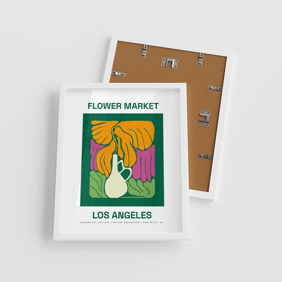 Plakat w ramie 40x50 - Przenikające Kontury - minimalizm, plakat - rama biała