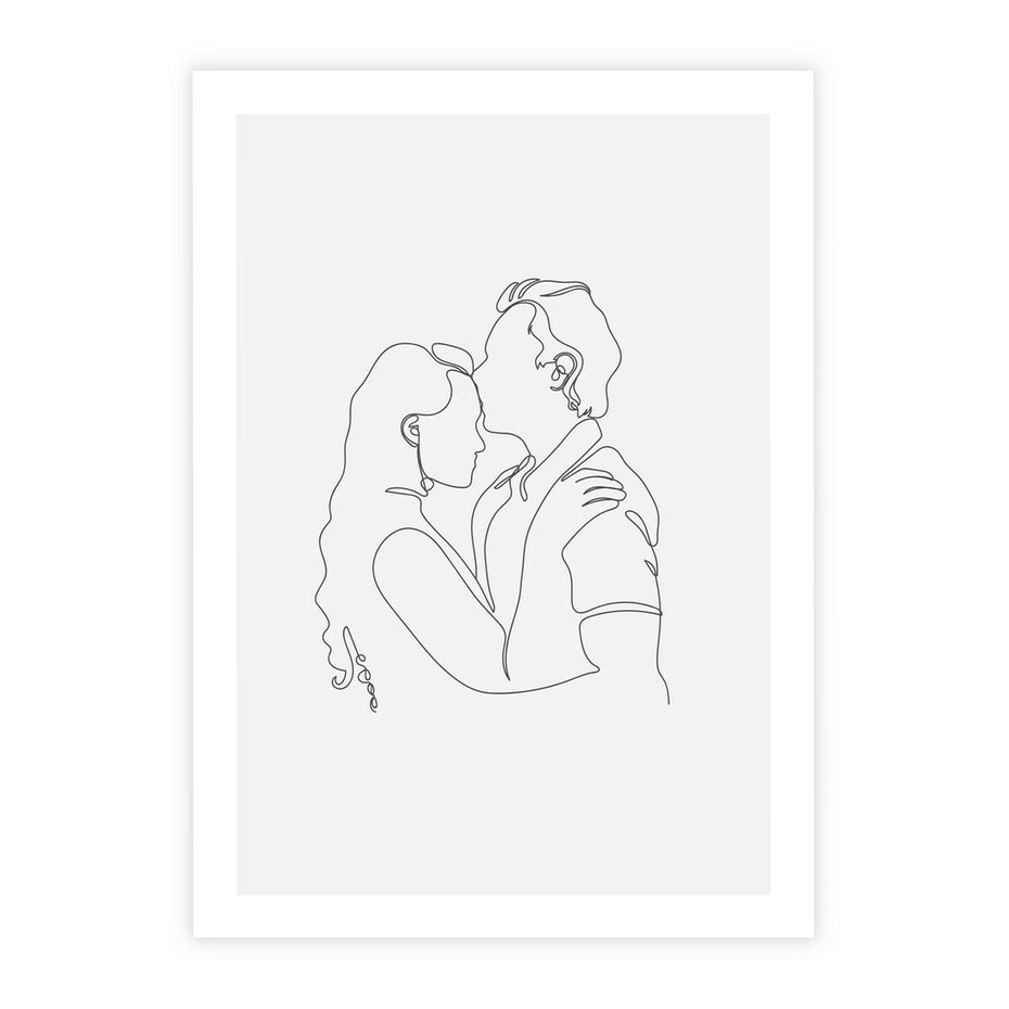 Plakat bez ramy 21x30 - Wewnętrzne Emocje - para zakochanych, kobieta i mężczyzna