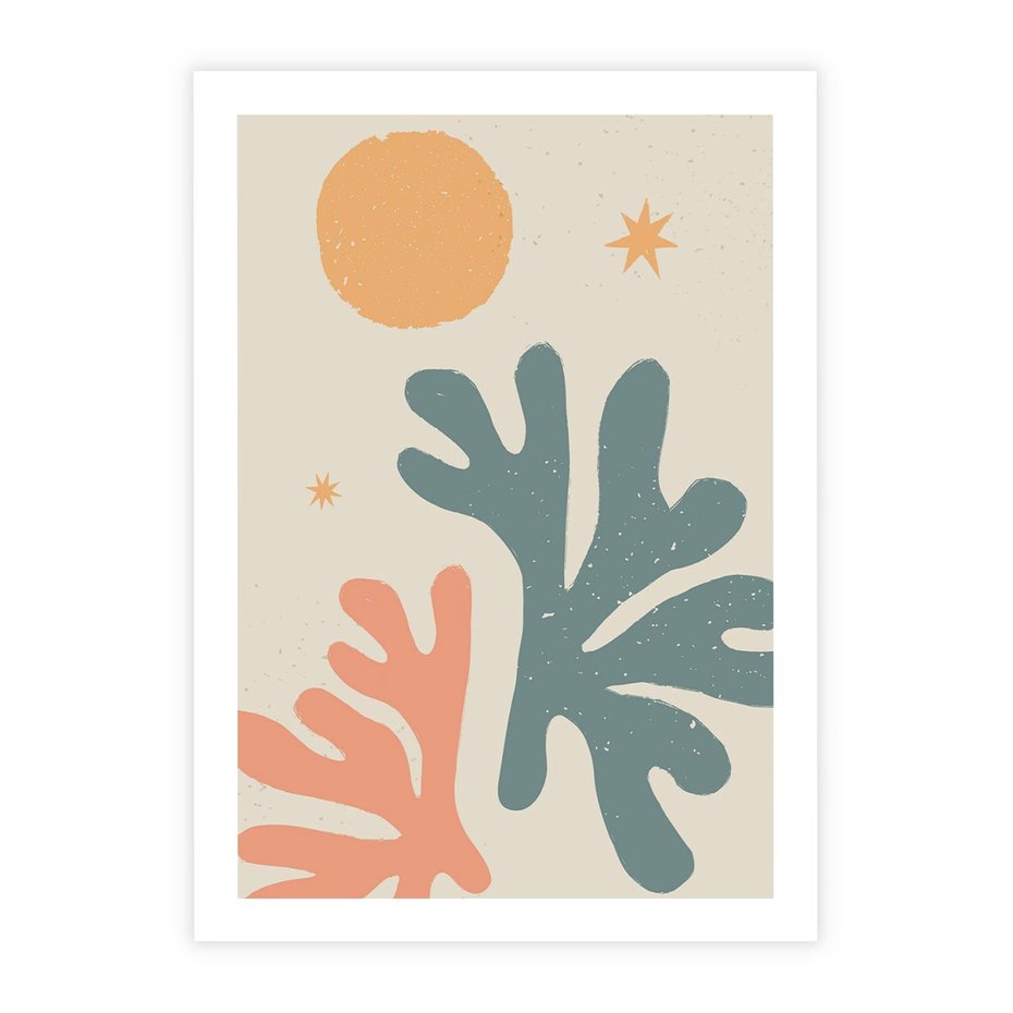 Plakat bez ramy 21x30 - Inspirująca Równowaga - boho formy, kształty