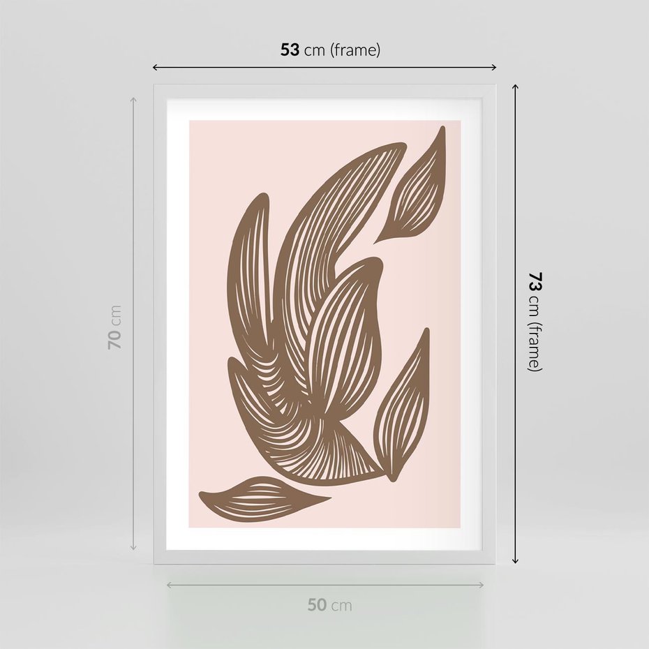 Plakat w ramie 50x70 - Nowoczesne Harmonie - skandynawski styl, plakat - rama biała