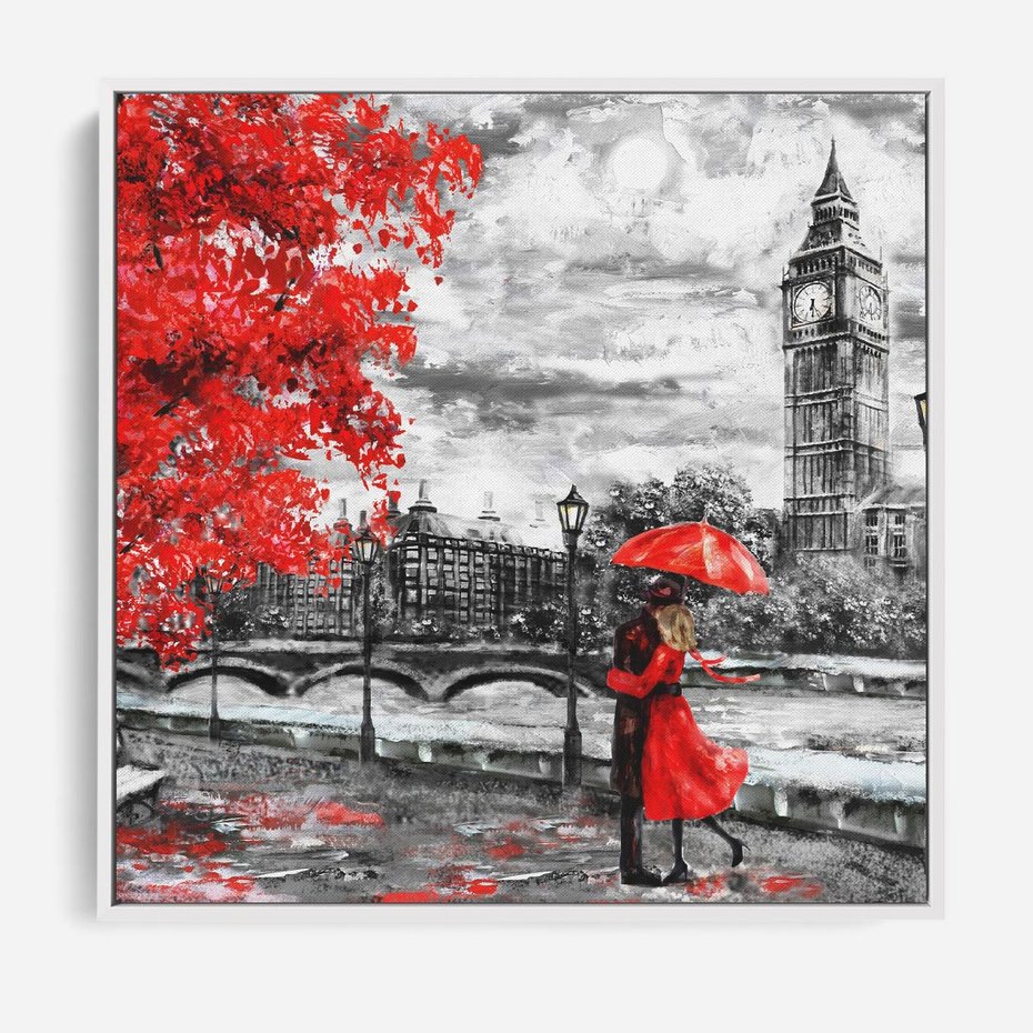 Obraz w ramie 50x50 - Big Ben w Londynie - londyn, big ben - rama biała