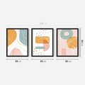 Zestaw obrazy w ramie 40x50 galeria - Nowoczesne, grafiki, abstrakcja, pastele - rama czarna