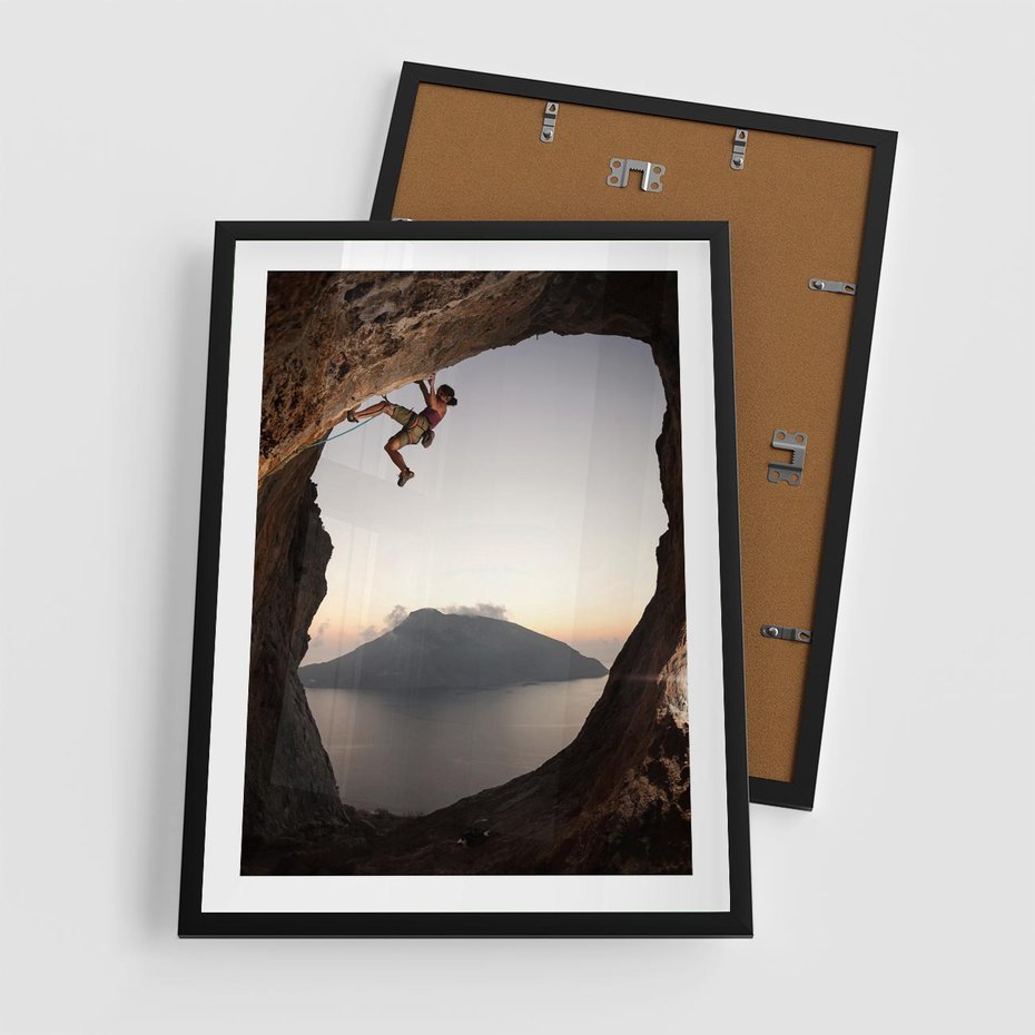 Plakat w ramie 50x70 - Wspinaczka na Wysokie Góry - wspinaczka, góry - rama czarna