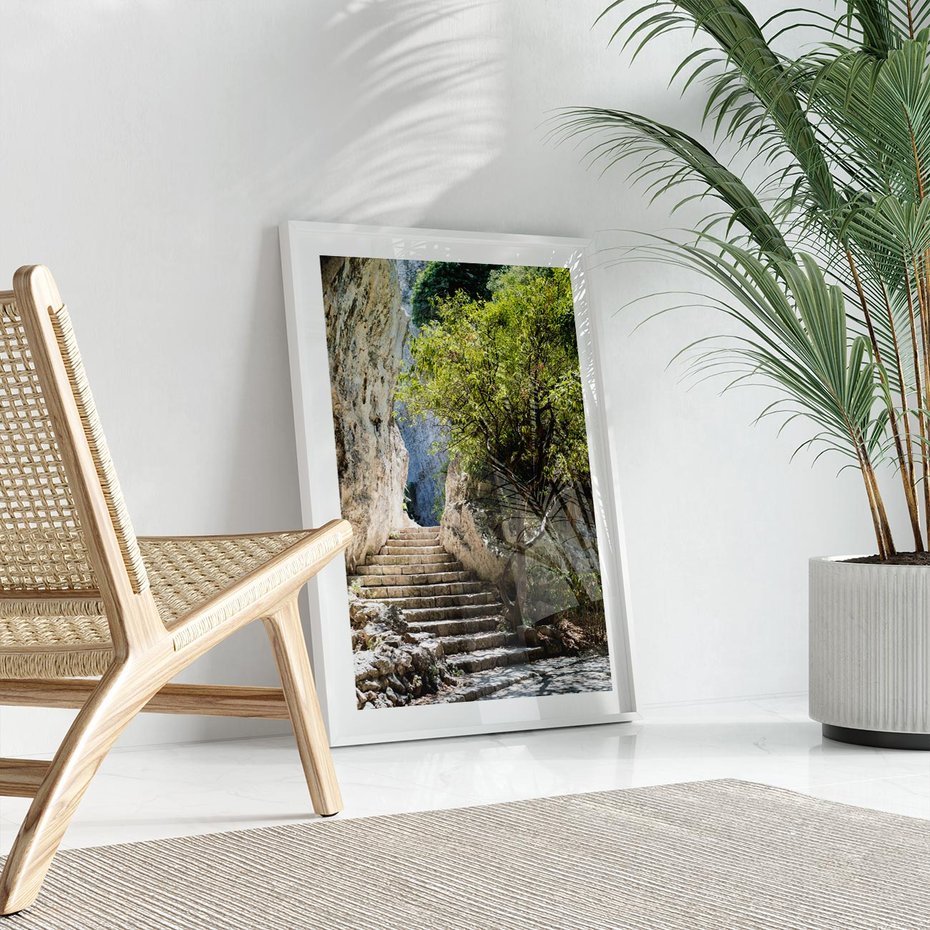 Plakat bez ramy 30x40 - Krok po kroku do celu - schody, perspektywa