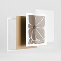 Plakat w ramie 40x50 - Złudne Zmysły - abstrakcyjny kwiat, beże i brązy - rama biała