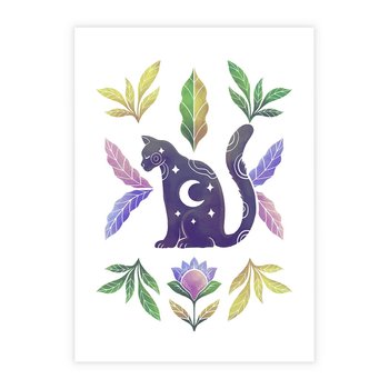 Plakat bez ramy 30x40 - Migotliwa Przestrzeń - boho kot, plakat