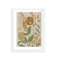 Plakat w ramie 30x40 - Beżowo i Roślinnie - nowoczesny plakat, roślinność - rama biała