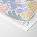 Plakat bez ramy 21x30 - Minimalistycznie i Pastelowo - pastelowe kwiaty, na beżowym tle