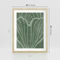Plakat w ramie 40x50 - Zieleń Kształtująca Spokój - zielony plakat, roślinne inspiracje - rama drewno