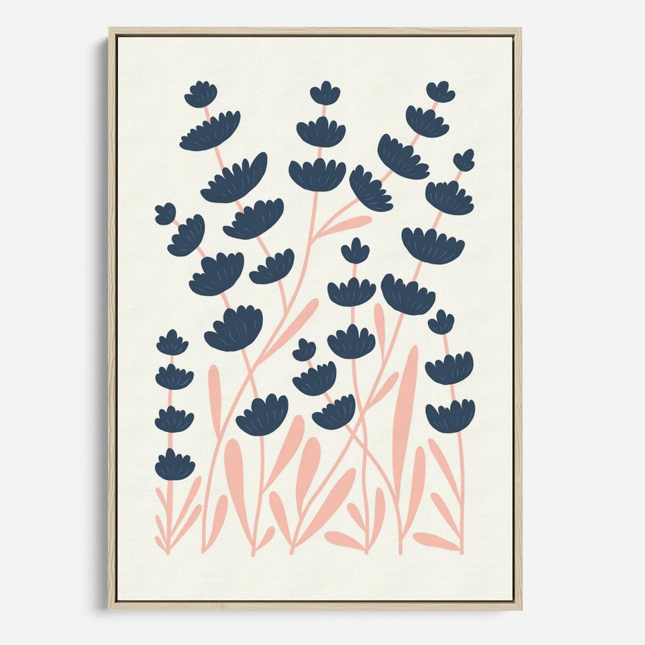 Obraz w ramie 70x100 - Migotliwe Kształty - kwiaty, rośliny - rama drewno