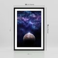 Plakat w ramie 50x70 - Kosmos - Ziemia i Księżyc - kosmos, ziemia - rama czarna