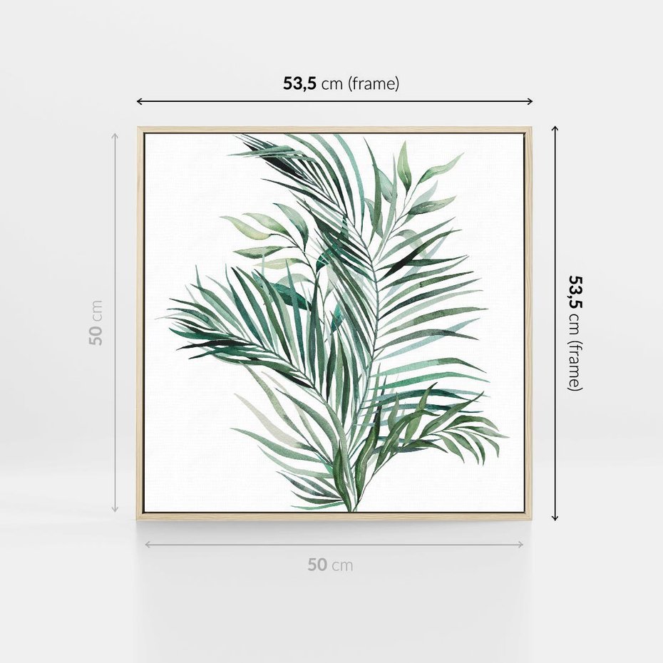 Obraz w ramie 50x50 - Blask Natury - złote, liście - rama drewno