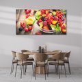 Obraz na płótnie 140x70 - Kulinarne rozkosze - miska, owoce