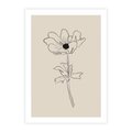Plakat bez ramy 50x70 - Przenikający Dialog - szkic kwiatu, mnimalistyczny szkic