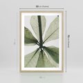 Plakat w ramie 50x70 - Jasna Zieleń w Makro - makro zdjęcie liści, jasna zieleń - rama drewno