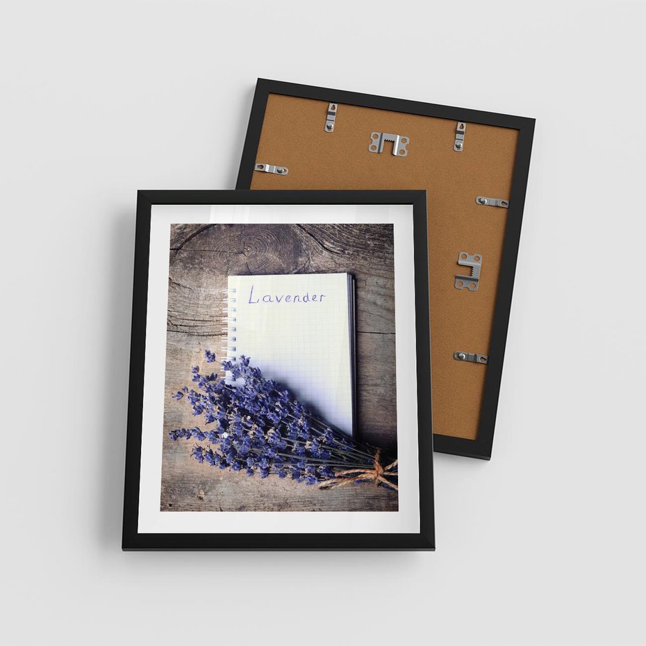 Plakat w ramie 40x50 - Lawendowa Magia - lawenda, fiolet - rama czarna