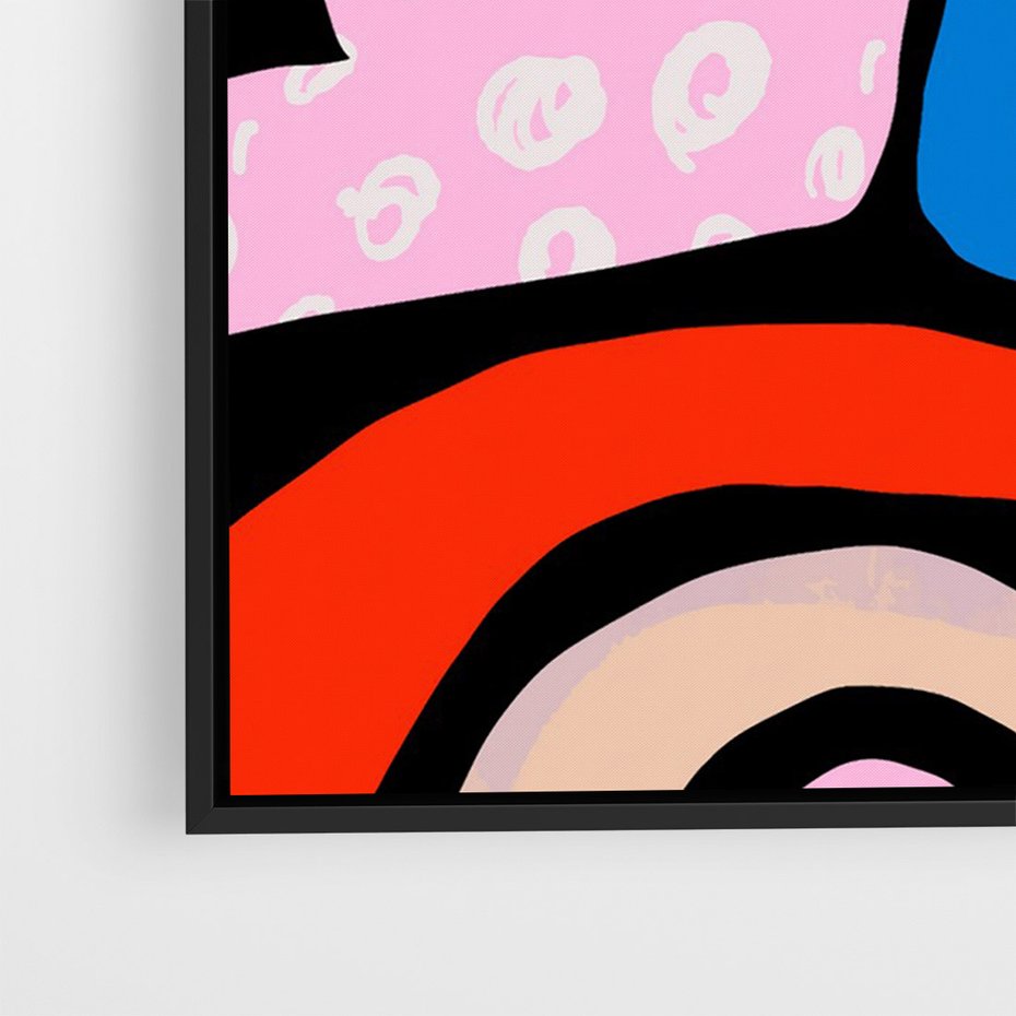 Obraz w ramie 50x70 - Kolory Komiksu - abstrakcyjne formy, komiksowy styl - rama czarna
