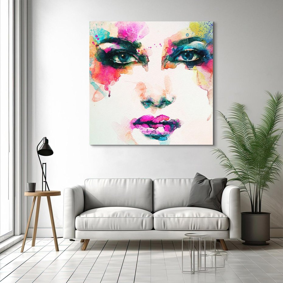 Obraz na płótnie 40x40 - Kobieta Abstrakcja Twarz - kobieta, abstrakcja