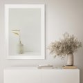Plakat w ramie 50x70 - Sztuka Prostoty - minimalistyczny wazon, źdźbła traw - rama biała