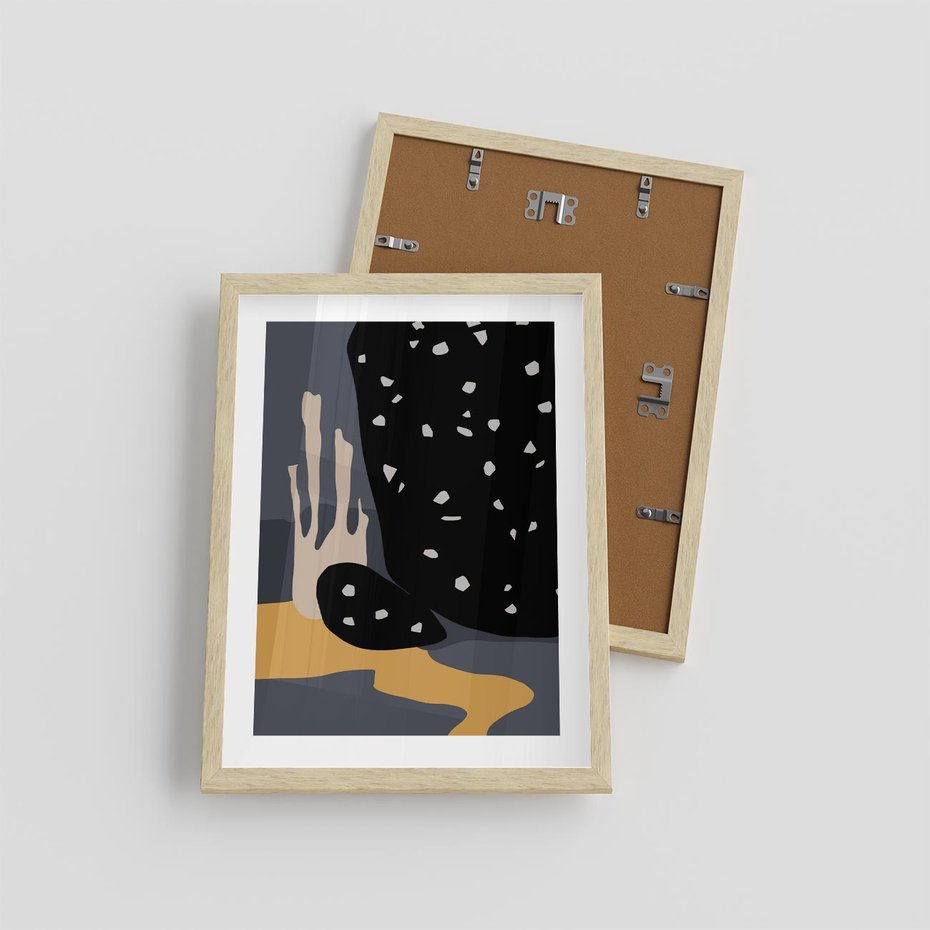 Plakat w ramie 30x40 - Formy Szarości - ciemny, mroczny plakat - rama drewno