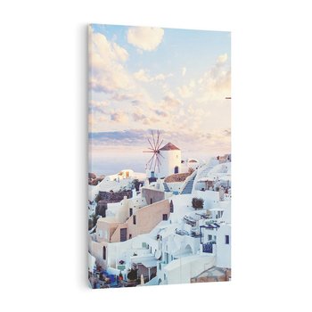 Obraz na płótnie 80x120 - Biel ponad Błękitem - Santorini, białe budynki