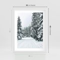 Plakat w ramie 30x40 - Magia Zimy na Obrazie - las, zima - rama biała