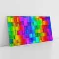 Obraz na płótnie 140x70 - Mozaika Abstrakcji: Trójwymiarowe Kompozycje - abstrakcja, 3d