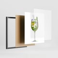 Plakat w ramie 40x50 - Limonkowy drink w letnim stylu - drink, limonka - rama czarna