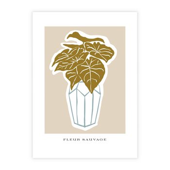 Plakat bez ramy 50x70 - Rytmy Nowych Wizji - abstrakcyjne liście, tropikalne w wazonie