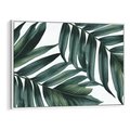 Obraz w ramie 70x50 - Ruchome liście czasu - liście palmy, tropikalne - rama biała