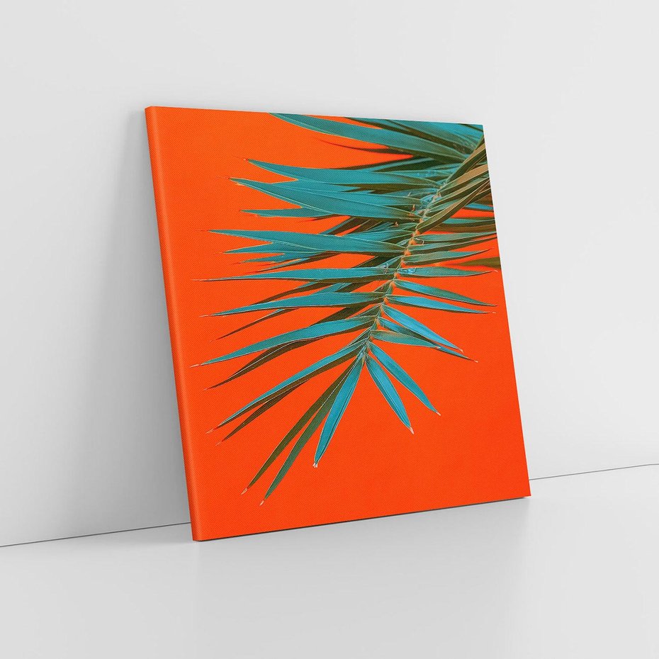 Obraz na płótnie 60x60 - Egzotyczny Urok - liście, palma