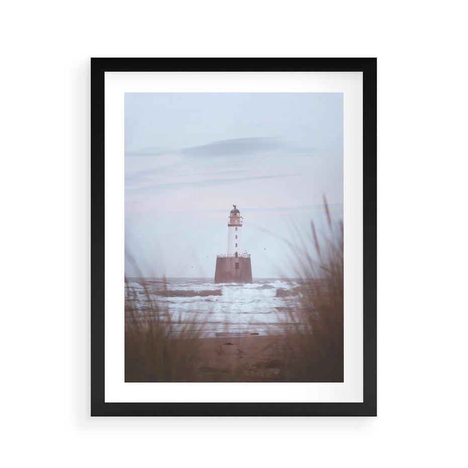 Plakat w ramie 40x50 - Magiczna Aura - latarnia, mgła - rama czarna