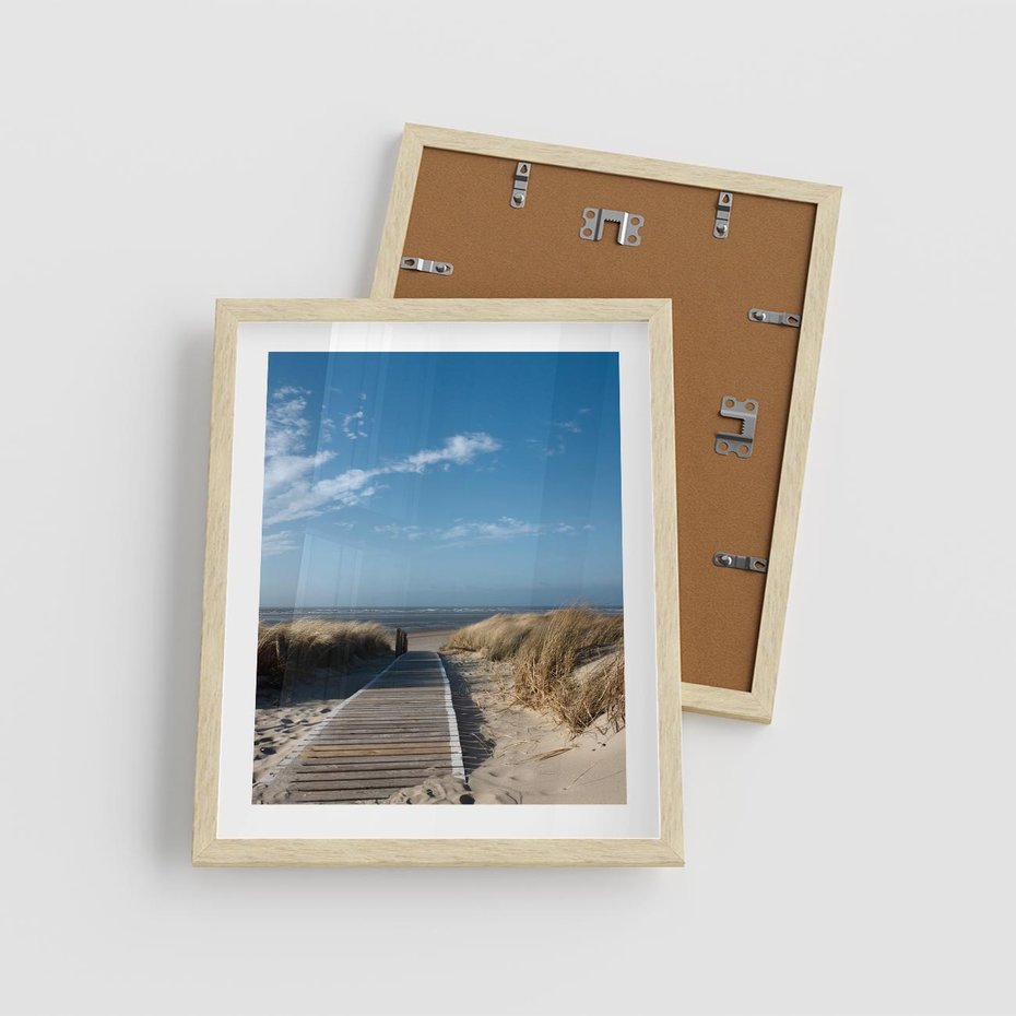 Plakat w ramie 40x50 - Boho na Plaży - plaża, pomost - rama drewno