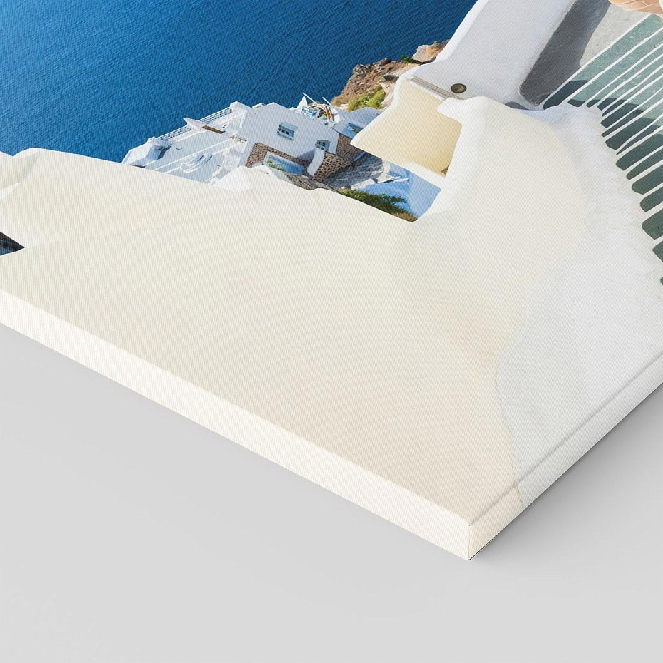 Obraz na płótnie 30x30 - Malowniczy urok wyspy - Santorini, schodki