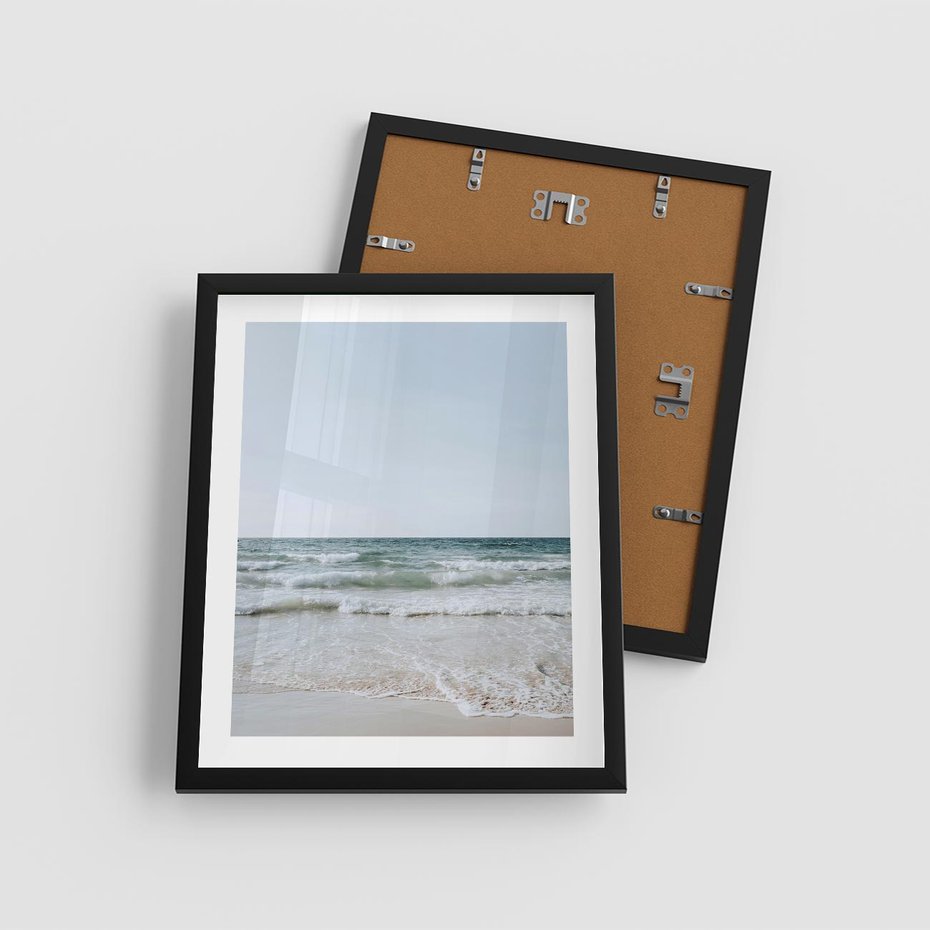 Plakat w ramie 40x50 - Spokój nad Brzegiem - plaża, morze - rama czarna