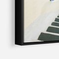 Obraz w ramie 70x100 - Malowniczy urok wyspy - Santorini, schodki - rama czarna