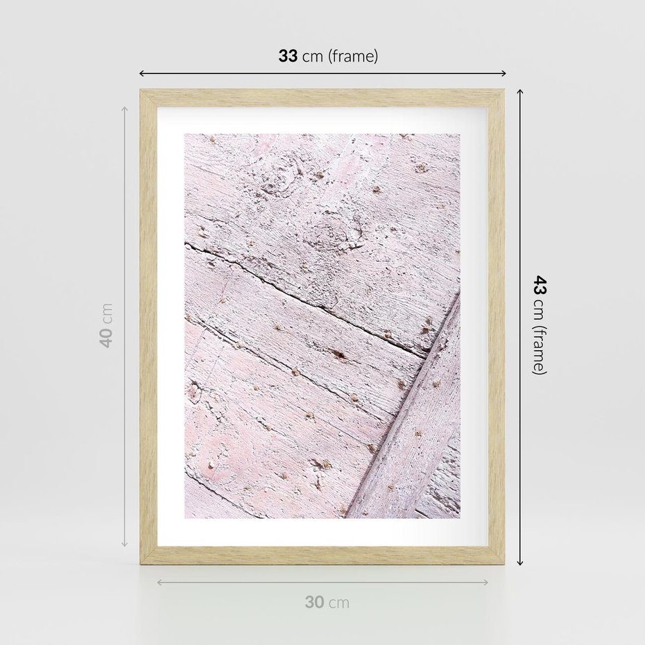 Plakat w ramie 30x40 - Nowoczesna Elegancja - beton, struktura - rama drewno