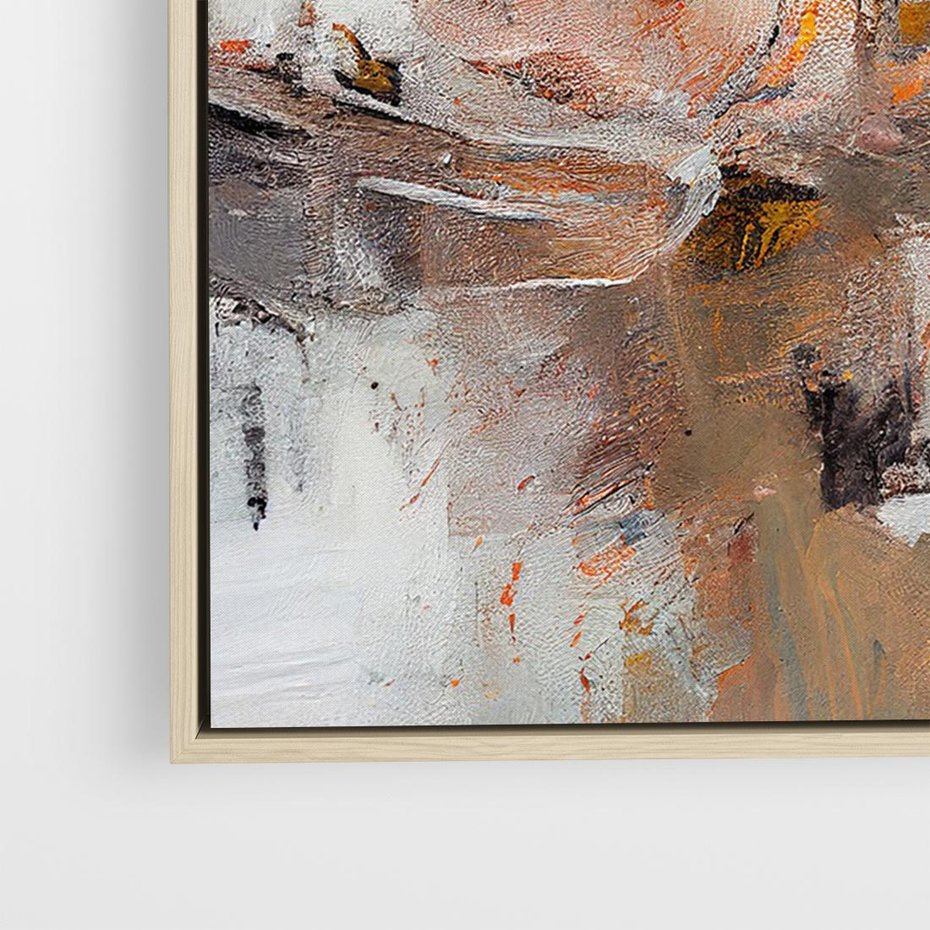 Obraz w ramie 70x50 - Taniec księżycowego pyłu - abstrakcja, tekstury farb - rama drewno