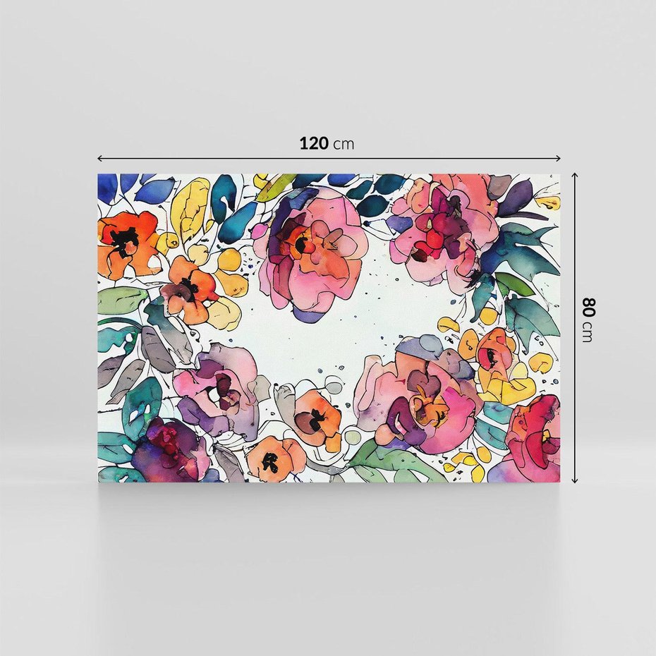 Obraz na płótnie 120x80 - Rozkwitające marzenia - akwarelowe kwiaty, kolory